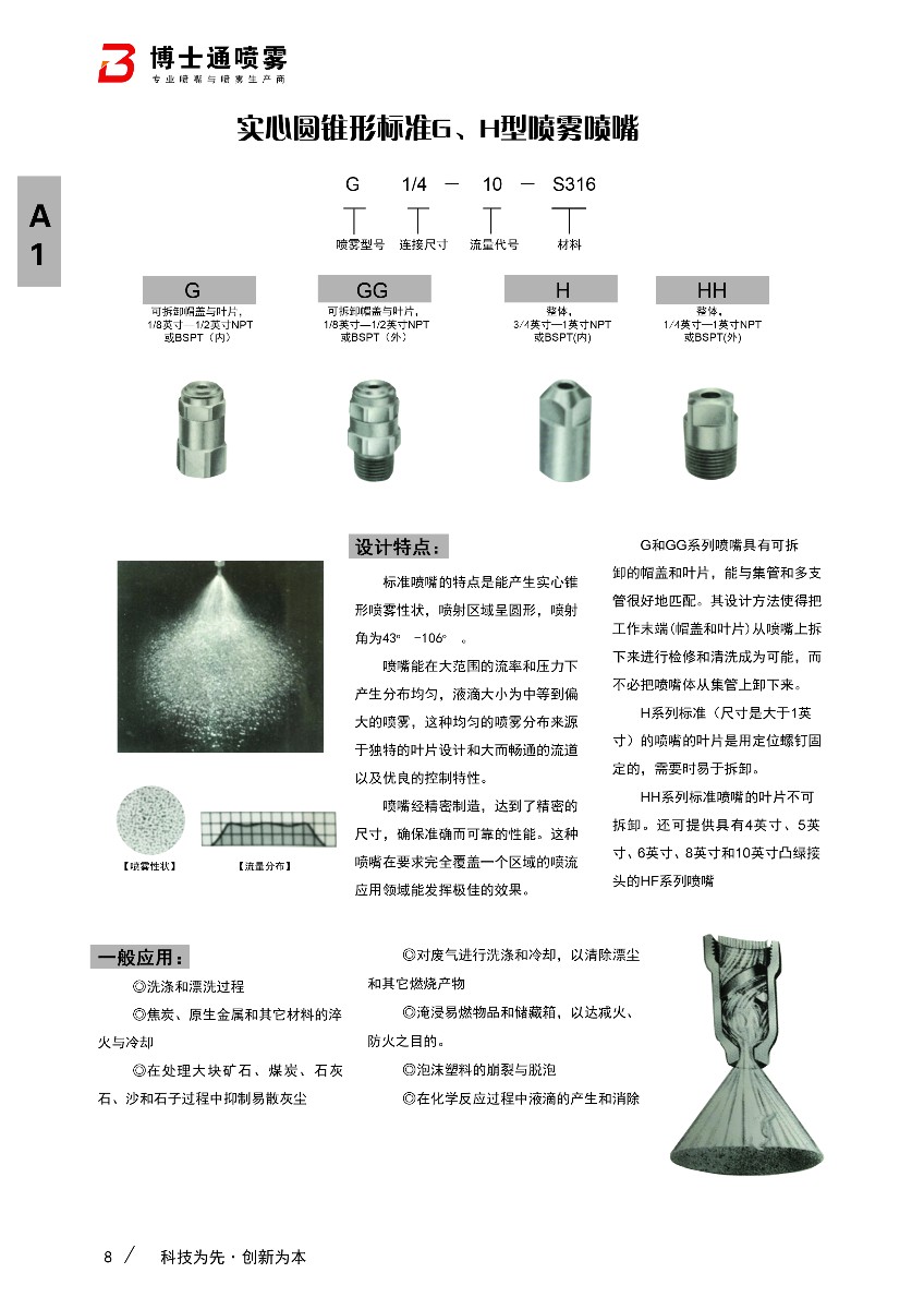 h实心锥形喷嘴